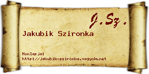 Jakubik Szironka névjegykártya